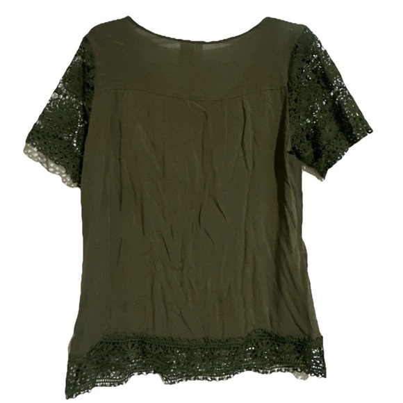 Simply Irresistible Womens Large Crocheted Overlay Green Lace Blouse St Patricks - Picture 2 of 8